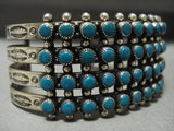 Museum Vintage Zuni Snake Eyes Turquoise Native American Jewelry Silver Bracelet-Nativo Arts