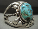 Museum Vintage Zuni Turquoise Huge 'Unique Native American Jewelry Silver' Bracelet Old-Nativo Arts