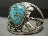 Museum Vintage Zuni Turquoise Huge 'Unique Native American Jewelry Silver' Bracelet Old-Nativo Arts