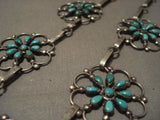 Museum Vintage Zuni wagonwheel Turquoise Native American Jewelry Silver Necklace Old Vtg-Nativo Arts
