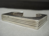 Museum Yellowhorse 'Cubed Sterling' Vintage Navajo Native American Jewelry Silver Bracelet-Nativo Arts