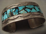 Mystical Vintage Navajo 'Turquoise Brick' Native American Jewelry Silver Bracelet-Nativo Arts