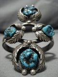 Native American Amazing Keyonnie Begay Turquoise Sterling Silver Bracelet-Nativo Arts