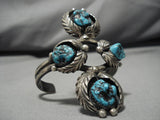 Native American Amazing Keyonnie Begay Turquoise Sterling Silver Bracelet-Nativo Arts