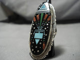 Native American Extremely Detailed!! Raymond Jack Turquoise Kachina Sterling Silver Ring-Nativo Arts