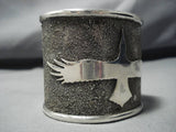Native American Full Wingspan Symbolic Wide Heavy Sterling Silver 98 Gram Bracelet Cuff-Nativo Arts
