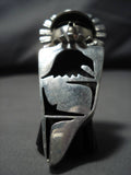 Native American Giant Sterling Silver Kachina Stamped Sterling Detailed Amazing Ring- 34 Grams!!-Nativo Arts