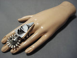 Native American Giant Sterling Silver Kachina Stamped Sterling Detailed Amazing Ring- 34 Grams!!-Nativo Arts