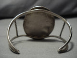 Native American Huge Vintage Navajo Eagle Of Knowledge Turquoise Sterling Silver Bracelet Old-Nativo Arts