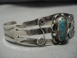 Native American Important Eaerly 1900's Deposit #8 Turquoise Sterling Silver Bracelet-Nativo Arts