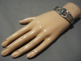 Native American Important Eaerly 1900's Deposit #8 Turquoise Sterling Silver Bracelet-Nativo Arts