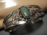 Native American Important Eaerly 1900's Deposit #8 Turquoise Sterling Silver Bracelet-Nativo Arts