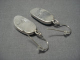 Native American Important Jeanette Dale Carico Lake Turquoise Sterling Silver Earrings-Nativo Arts