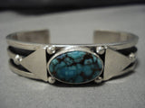 Native American Important Jeanette Dale Royston Turquoise Sterling Silver Bracelet-Nativo Arts