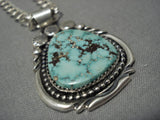 Native American Important Jeanette Dale Turquoise Sterling Silver Necklace-Nativo Arts
