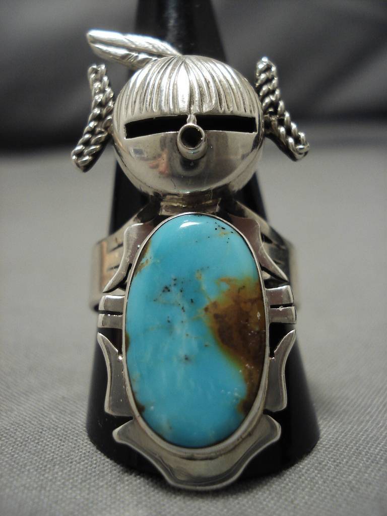 Native American Important Nelson Morton Kachina Turquoise Sterling
