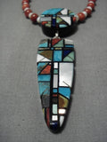 Native American Important Santo Domingo Chris Nieto Turquoise Inlay Sterling Silver Necklace Old-Nativo Arts