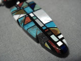 Native American Important Santo Domingo Chris Nieto Turquoise Inlay Sterling Silver Necklace Old-Nativo Arts