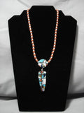 Native American Important Santo Domingo Chris Nieto Turquoise Inlay Sterling Silver Necklace Old-Nativo Arts