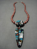 Native American Important Santo Domingo Chris Nieto Turquoise Inlay Sterling Silver Necklace Old-Nativo Arts