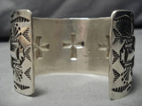 Native American Important Sterling Silver Christian Cross Ron Willie Bracelet-Nativo Arts