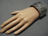 Native American Important Sterling Silver Christian Cross Ron Willie Bracelet-Nativo Arts