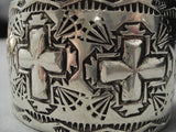 Native American Important Sterling Silver Christian Cross Ron Willie Bracelet-Nativo Arts