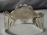 Native American Important Vintage Adam Fierro Owl Turquoise Sterling Silver Bracelet Old-Nativo Arts