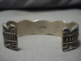 Native American Important Vintage Navako Blue Warrior Turquoise Sterling Silver Bracelet Old-Nativo Arts