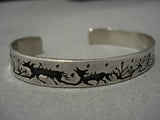 Native American Important Vintage Santo Domingo Ed Wayne Aragon Sterling Silver Bracelet-Nativo Arts