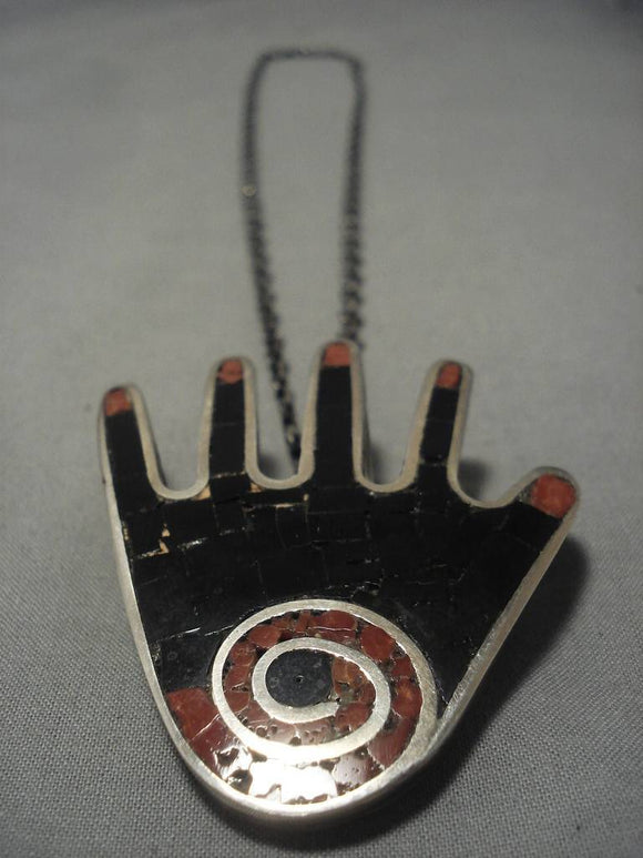 Native American Important Vintage Santo Domingo Mary Coriz Lovato Coral Sterling Silver Necklace-Nativo Arts