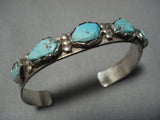 Native American Important Vintage Zuni Wayne Calavaza Turquoise Sterling Silver Bracelet Old-Nativo Arts