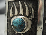 Native American Jewelry 172 Grams Huge Wide Gilbert Turquoise Sterling Silver Bracelet Cuff-Nativo Arts