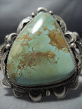 Native American Jewelry Amazing Vintage Green Turquoise Sterling Silver Tso Family Bracelet Old-Nativo Arts
