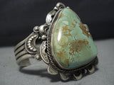 Native American Jewelry Amazing Vintage Green Turquoise Sterling Silver Tso Family Bracelet Old-Nativo Arts