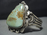 Native American Jewelry Amazing Vintage Green Turquoise Sterling Silver Tso Family Bracelet Old-Nativo Arts