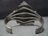 Native American Jewelry Amazing Vintage Green Turquoise Sterling Silver Tso Family Bracelet Old-Nativo Arts