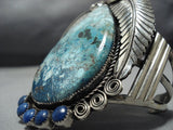 Native American Jewelry Amazing Vintage Huge Turquoise Lapis Sterling Silver Cuff Bracelet Old-Nativo Arts