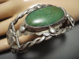 Native American Jewelry Early 1900's Thunderbird Cerrillos Turquoise Sterling Silver Bracelet-Nativo Arts