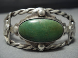 Native American Jewelry Early 1900's Thunderbird Cerrillos Turquoise Sterling Silver Bracelet-Nativo Arts