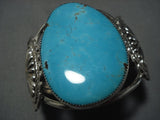 Native American Jewelry Giant #8 Turquoise Sterling Silver Concho Bracelet Cuff-Nativo Arts