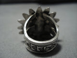 Native American Jewelry Huge Fat Kachina Head Sterling Silver Stamped 19 Grams Ring-Nativo Arts