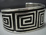 Native American Jewelry Important Aaron Anderson Sterling Silver Maze Geoemtric Bracelet Cuff-Nativo Arts