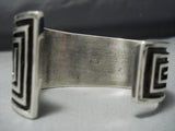 Native American Jewelry Important Aaron Anderson Sterling Silver Maze Geoemtric Bracelet Cuff-Nativo Arts