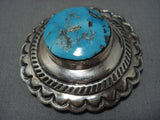 Native American Jewelry Important Iule Family Vintage Navajo Turquoise Sterling Silver Pin Old-Nativo Arts
