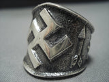 Native American Jewelry Important Kenny Yazzie Whirling Log Sterling Silver Ring-Nativo Arts