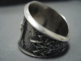 Native American Jewelry Important Kenny Yazzie Whirling Log Sterling Silver Ring-Nativo Arts