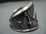 Native American Jewelry Important Kenny Yazzie Whirling Log Sterling Silver Ring-Nativo Arts