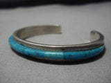 Native American Jewelry Important Possible Jack Adakai Turquoise Inlay Sterling Silver Vintage Bracelet-Nativo Arts