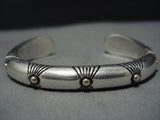 Native American Jewelry Important San Stover 14k Gold Heavy Sterling Silver Bracelet Cuff Old-Nativo Arts